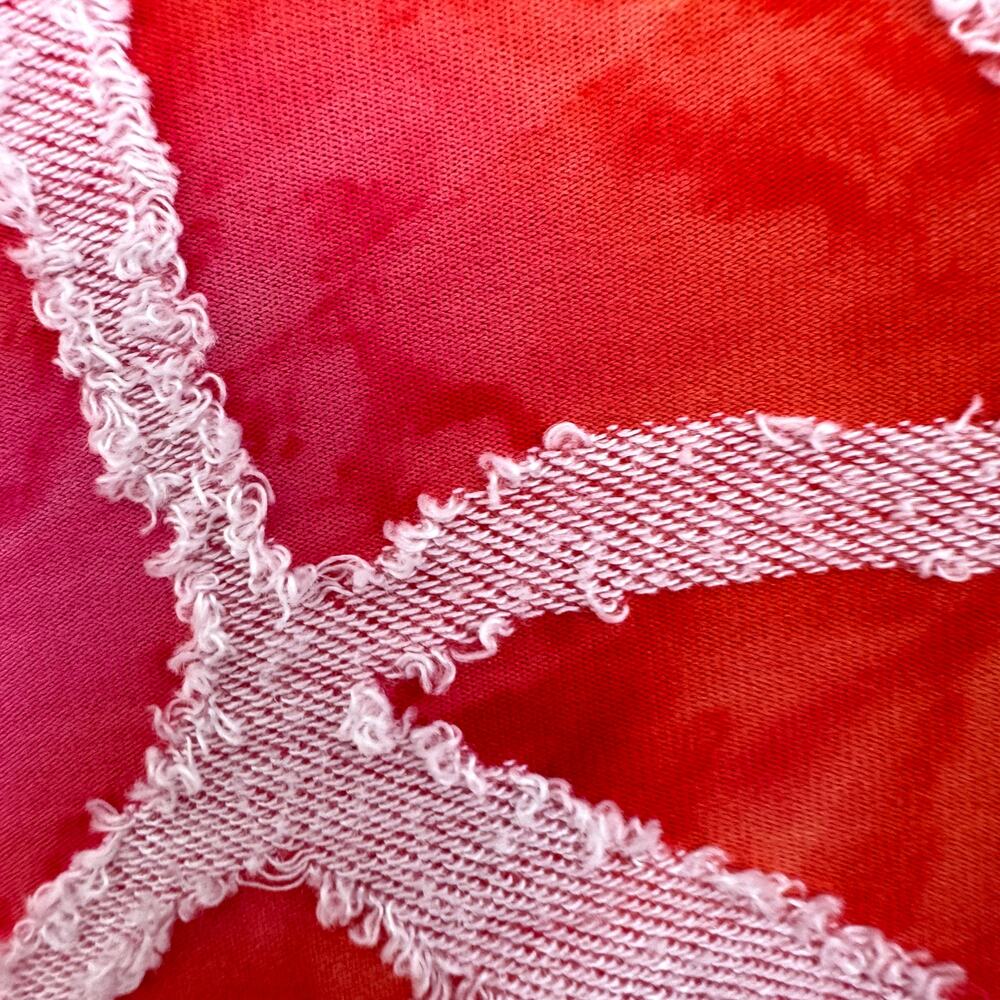 Ali Miles Womens Blouse Top Size XL Artsy Office Textured Fringe Bright Pink - Picture 6 of 8